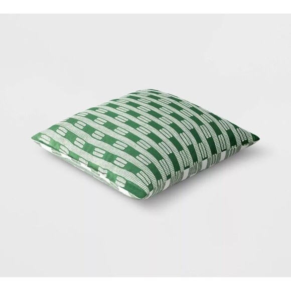 Oversized Dash Square Throw Pillow Ivory/Green - Threshold: 24"x24" - New - Picture 5 of 6